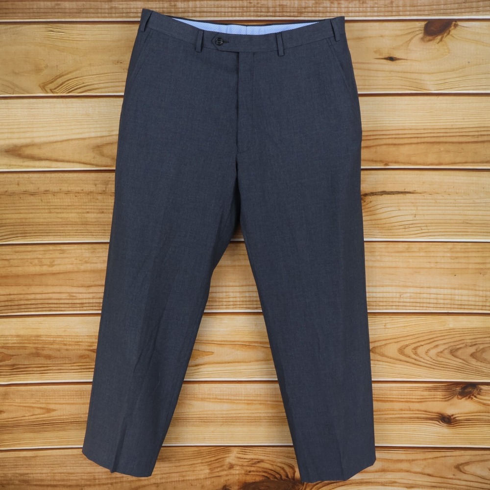 Chaps Dress‎ Pants Slim Fit Mens Size 37x29 Gray Heathered Pockets Straight Leg